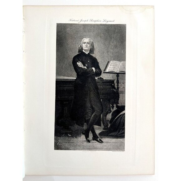 Franz Liszt Composer Portrait Photo Gravure Victorian 1894 Art Layraud DWS11 - Picture 2 of 3
